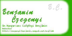 benjamin czegenyi business card