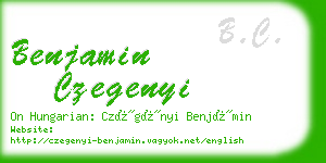 benjamin czegenyi business card